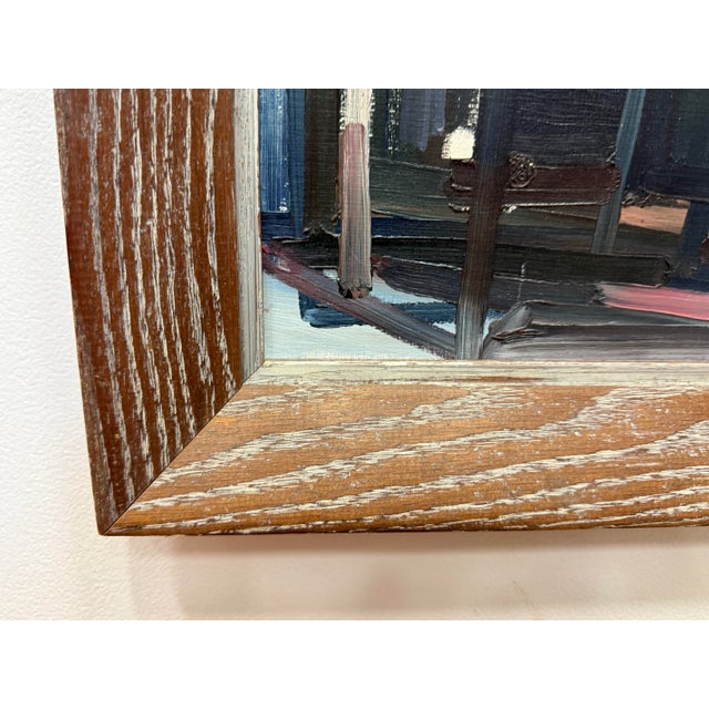 Mid-Century Modern Vintage Midcentury Abstract Painting Oil on Board For Sale - Image 3 of 7