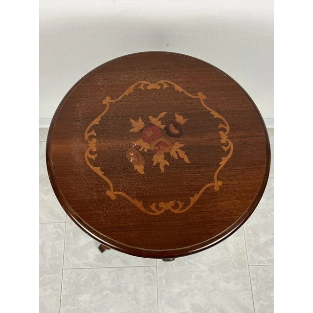Vintage Italian Round Table with Drawer, 1980s For Sale - Image 6 of 8