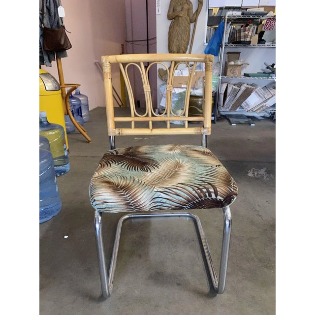 Rare Restored Marcel Breuer Rattan Back Chrome "Cesca" Chairs by Virco, Set of 4 For Sale - Image 4 of 7