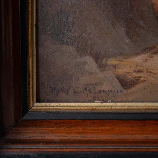 Late 19th Century Montauk Point Lighthouse Oil Painting, Signed Mary L. McCormick, 1893 For Sale - Image 5 of 9