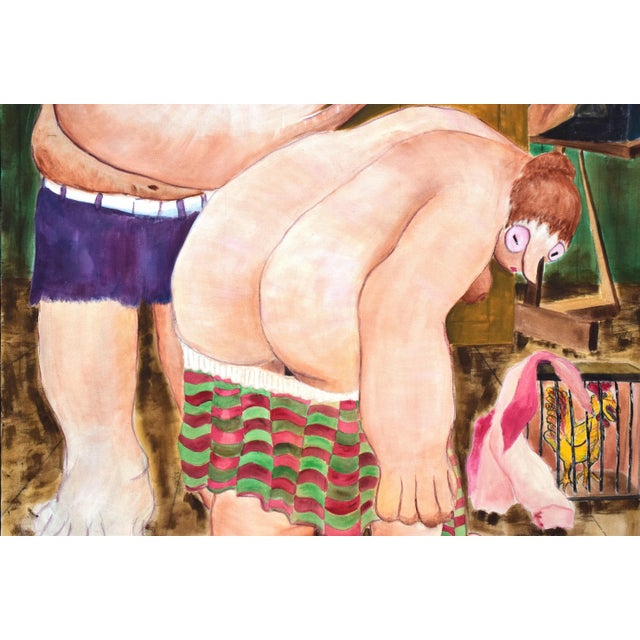 "La Cage Aux Fowls" - Large Scale Surreal Figurative Abstract by G. Lester For Sale - Image 4 of 6