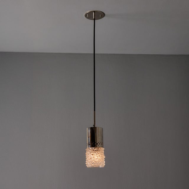 Helena Tynell Pair of 1960s Chrome Metal and Bubble Glass Pendants by Helena Tynell For Sale - Image 4 of 18