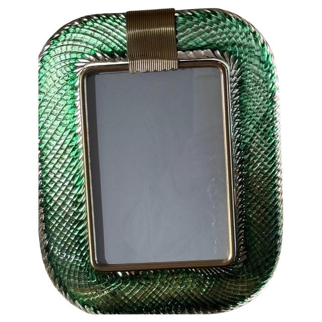 Olive Green Murano Glass Photo Frame, 2000s For Sale - Image 14 of 14
