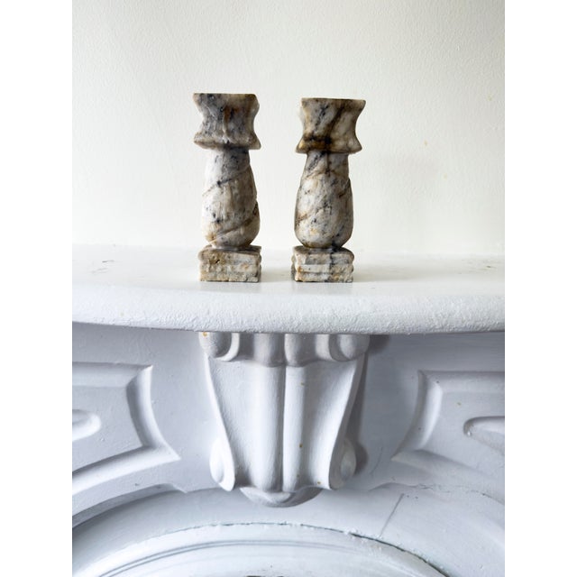 Pair of Vintage Mid-Century Modern Marble Candlestick Holders For Sale - Image 9 of 10