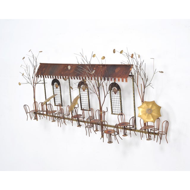 Curtis Jere C. Jeré Attrib. Brass Parisian Café Bistro Wall Sculpture For Sale - Image 4 of 18
