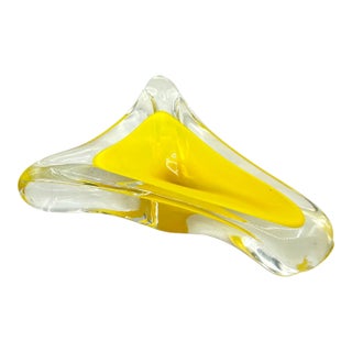 Mid-Century Murano Sommerso Italian Glass Sculptural Catchall For Sale