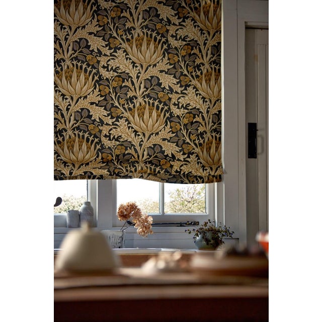 English Morris & Co Artichoke Velvet Fabric in Midnight/Pearwood For Sale - Image 3 of 3