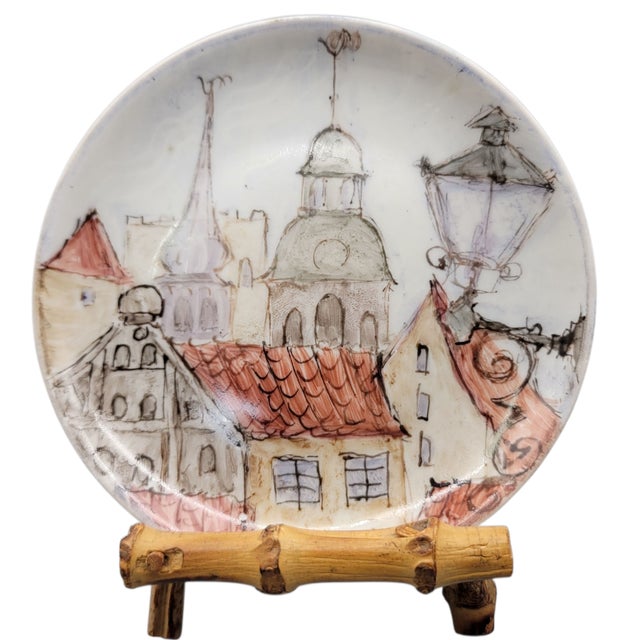 Set of 3 Vintage C1970s Old Riga Porcelain Dishes Hand Painted by Milda Kalnina Brutane (1903-1979) For Sale - Image 4 of 17