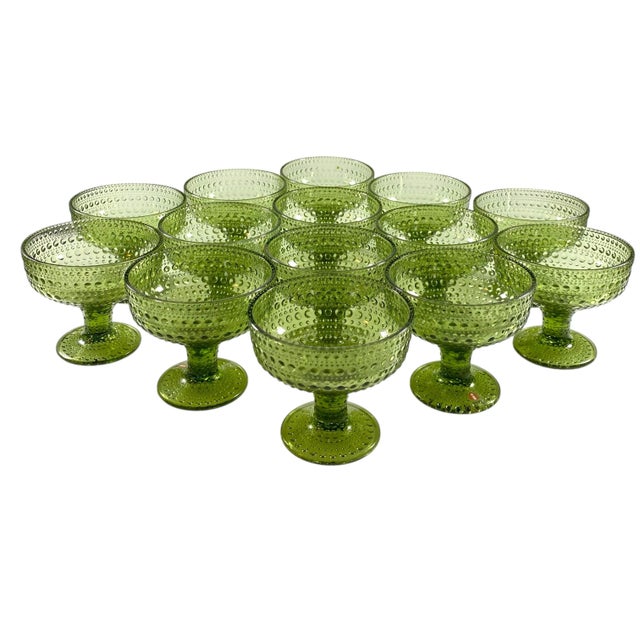 Fourteen Oiva Toikka Iittala Kastehelmi Footed Dessert Bowls For Sale - Image 9 of 9
