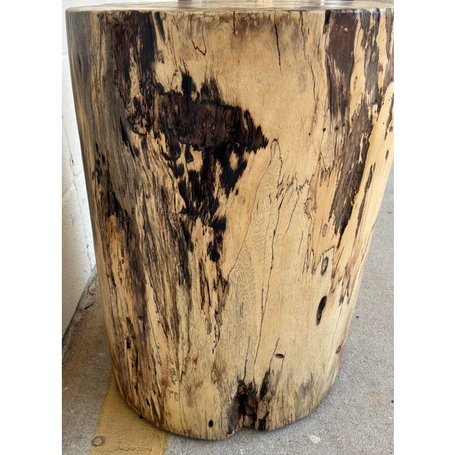 Organic Modern Natural Wood Accent Table/Stool For Sale - Image 4 of 4