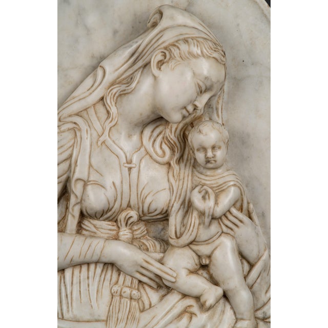 Madonna and Child in Marble For Sale - Image 4 of 6