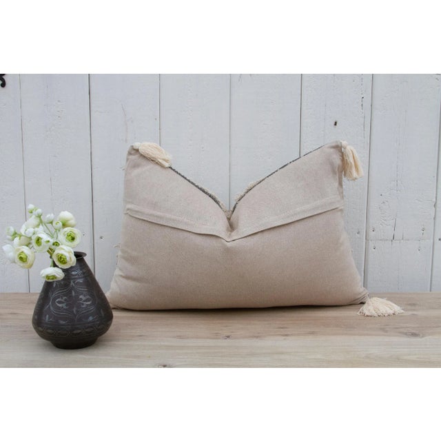 Early 21st Century Charcoal Plum Nomadic Moroccan Lumbar Pillow For Sale - Image 5 of 9