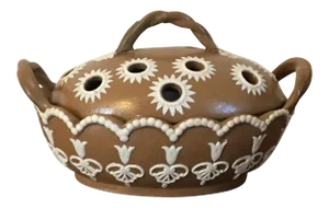 1810 English Spode Drabware Violet Pot with Cover