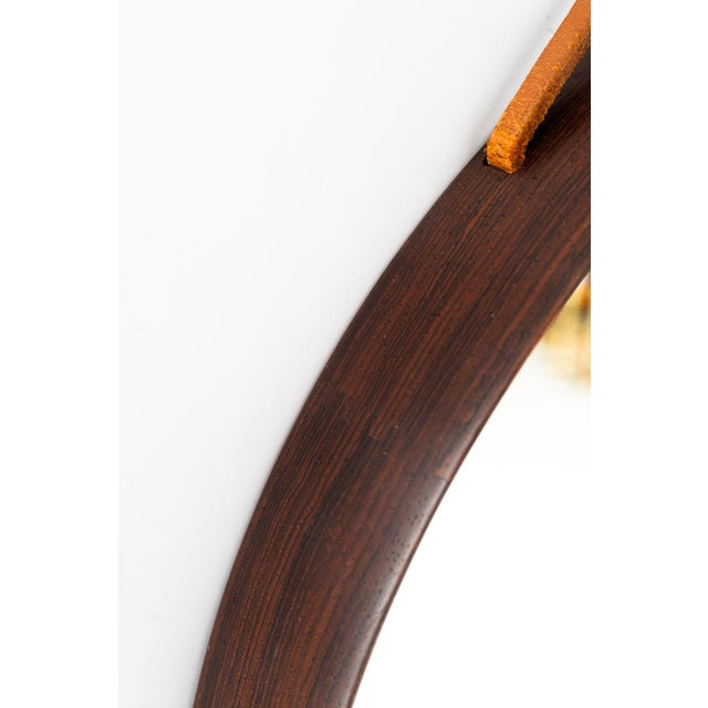 Mirror in Teak and Leather by Uno & Östen Kristiansson for Luxus, Sweden, 1950s For Sale - Image 4 of 15