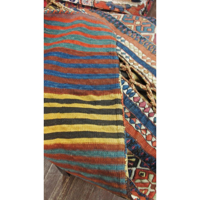 Antique Shahsavan Sumakh Khorjin (Double Saddlebag) For Sale In Chicago - Image 6 of 9