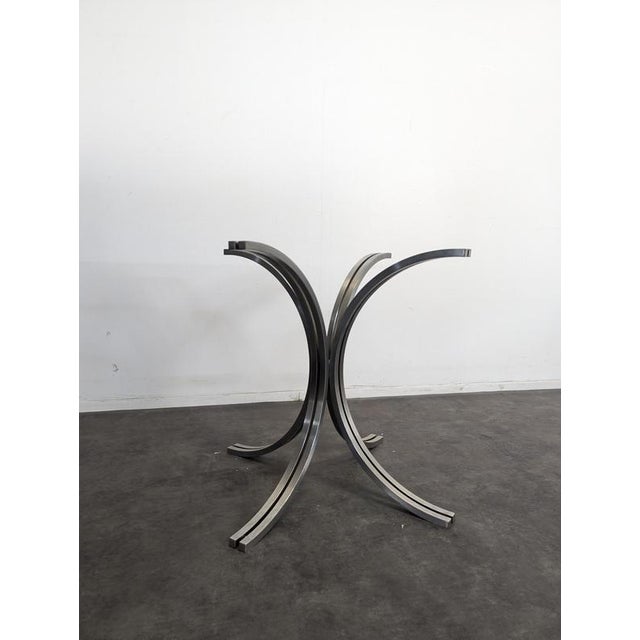 Space Age Table with Smoked Glass Top and Chrome Base, 1970s For Sale - Image 3 of 10