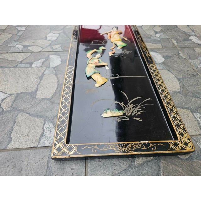 Japanese Wooden Picture, 1950s For Sale - Image 4 of 9