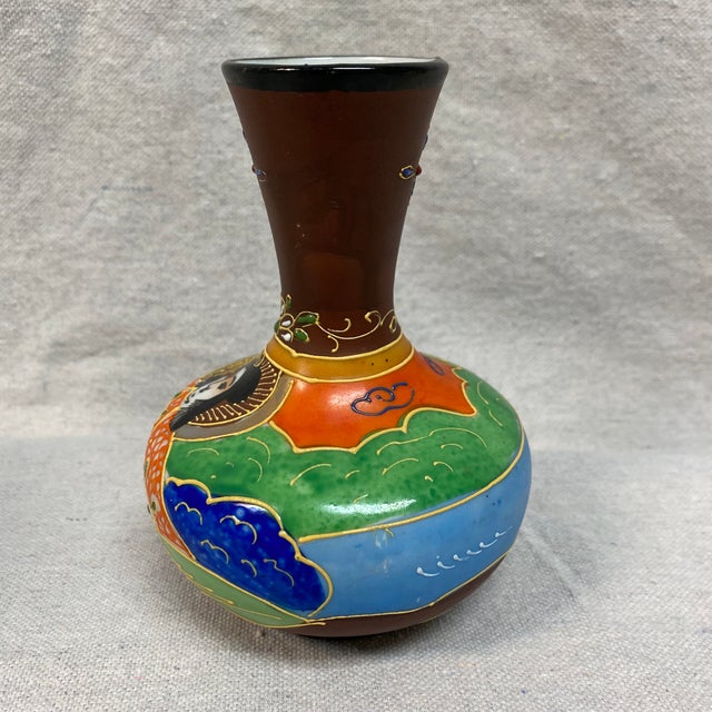 Japanese Japanese Satsuma Hand Panted Vase For Sale - Image 3 of 12