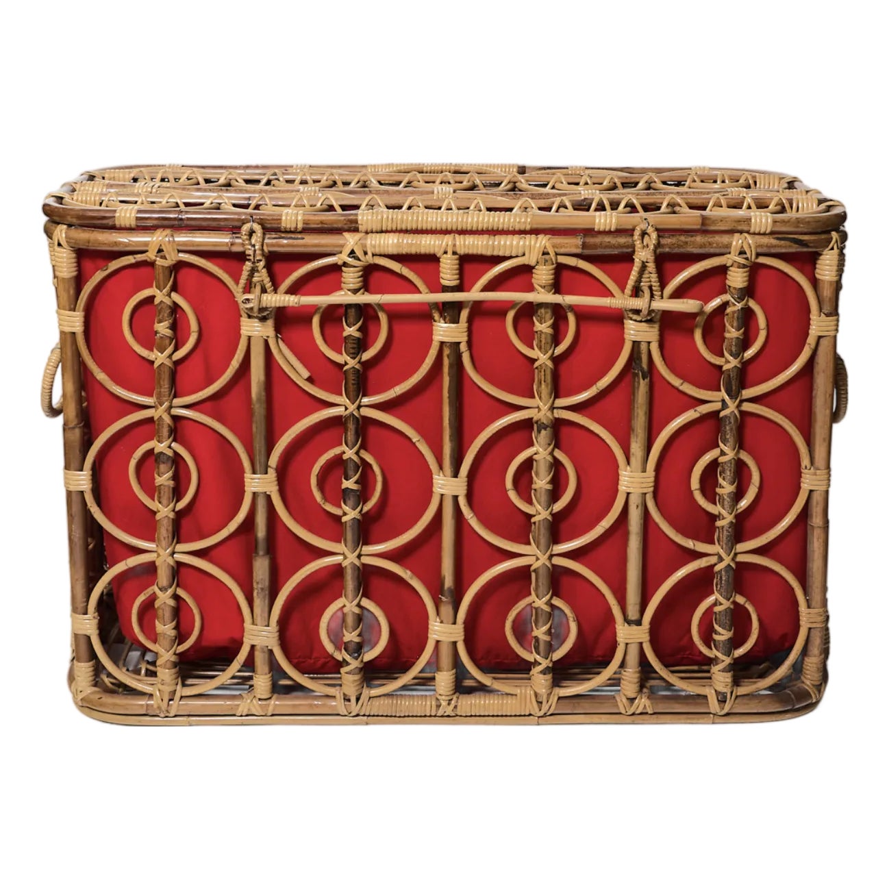 1950s Italian Bamboo and Rattan Trunk | Chairish