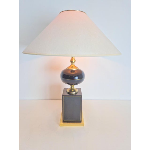 Vintage Regency Brass Table Lamp from Le Dauphin, 1970s For Sale - Image 4 of 6