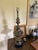 Black Curated Pair of Monumental Vintage Stiffel Neoclassical Brass Table Lamps With Custom Black Shades For Sale - Image 8 of 11