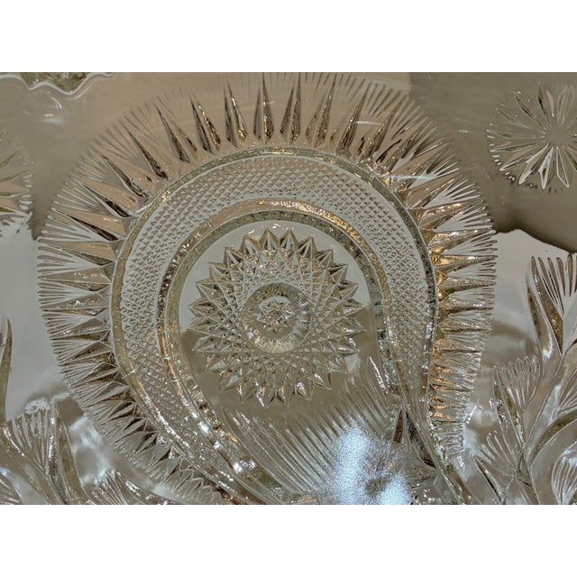 Vintage Glass Punch Bowl Set - 12 Cups - Glass Ladle - 14 pcs For Sale - Image 10 of 12