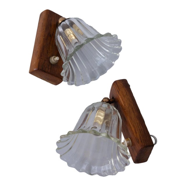 Set of 2 Art Decò Barovier & Toso Wall Light Murano Art Glass, 1940s For Sale