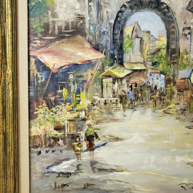 Mid 20th Century California Town Scene Oil Painting by Ruby Dobesh, Framed For Sale - Image 10 of 12