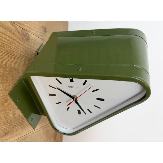 Vintage Green Ships Double-Sided Wall Clock from Seiko, 1970s For Sale - Image 9 of 18
