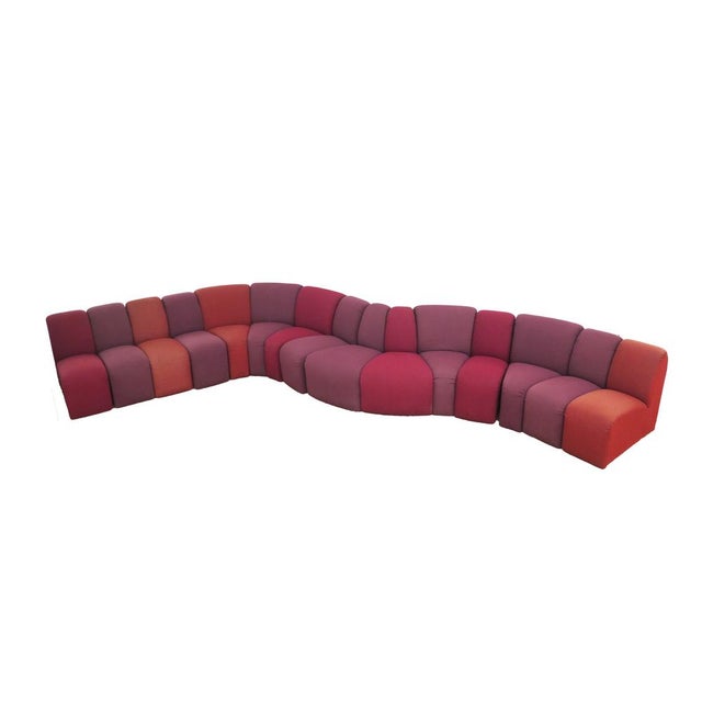 Red Mississippi Lounge Sofa by the Artifort Group for Artifort, 1970s, Set of 15 For Sale - Image 8 of 8