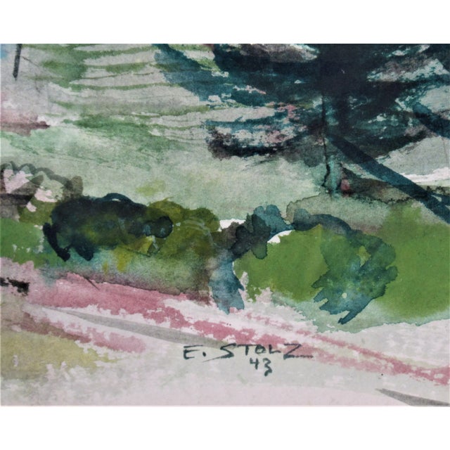 Hernst Stolz, California Landscape with Farm, 1943 For Sale - Image 4 of 6