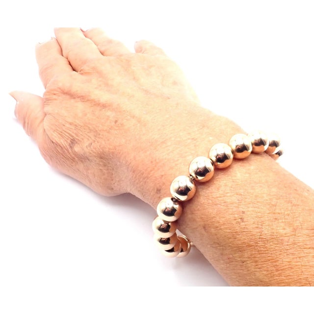 Tiffany & Co. Rose Gold Ball Bead Link Bracelet For Sale - Image 11 of 12