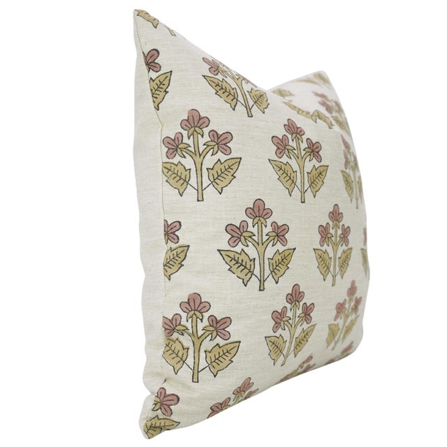 Art Deco Fabdivine Linen Blend Block Print Pillow Cover – Chahat Design 14x20 Decorative Lumber Cushion For Sale - Image 3 of 7