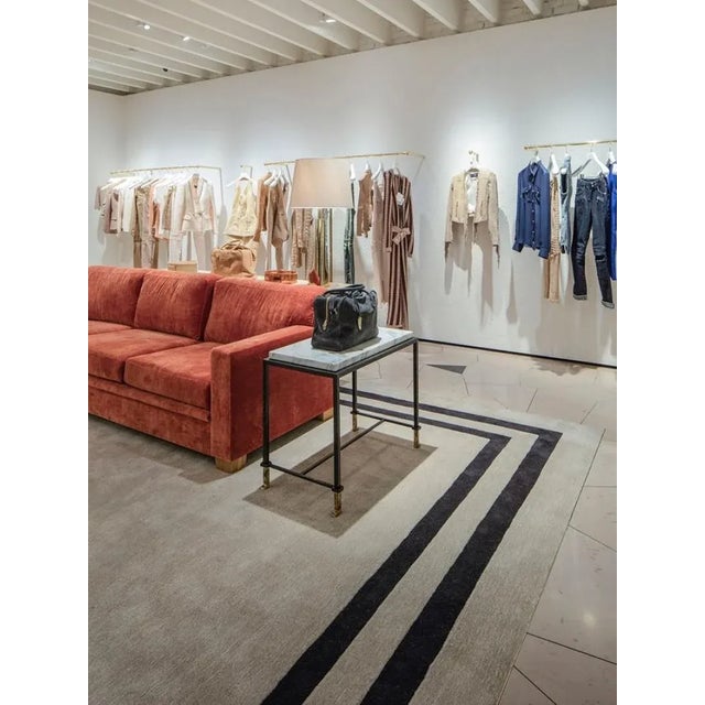 Not Yet Made - Made To Order Diagramme' Wrought Iron and Travertine Side Tables by Design Frères - a Pair For Sale - Image 5 of 13