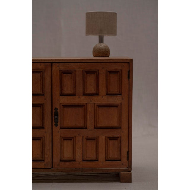 1970s Brutalist Spanish Cabinet in Oak, 1970s For Sale - Image 5 of 13