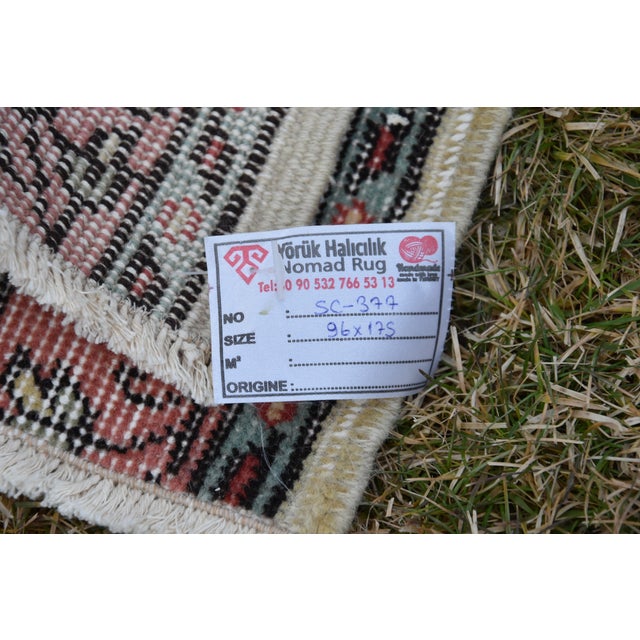 1980s Turkish Beige Floral Oushak Rug For Sale - Image 12 of 13