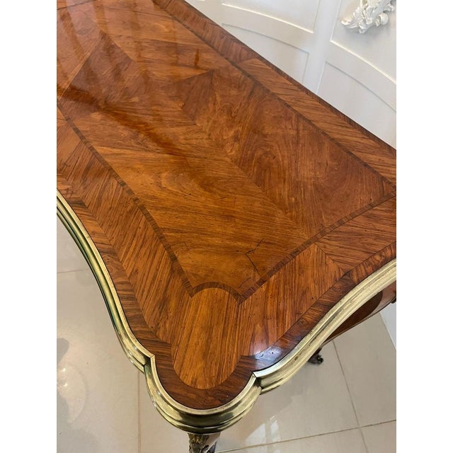 ictorian Porcelain and Ormolu Mounted Kingwood Card Console Table by G T Morant, London, 1850s For Sale - Image 13 of 18