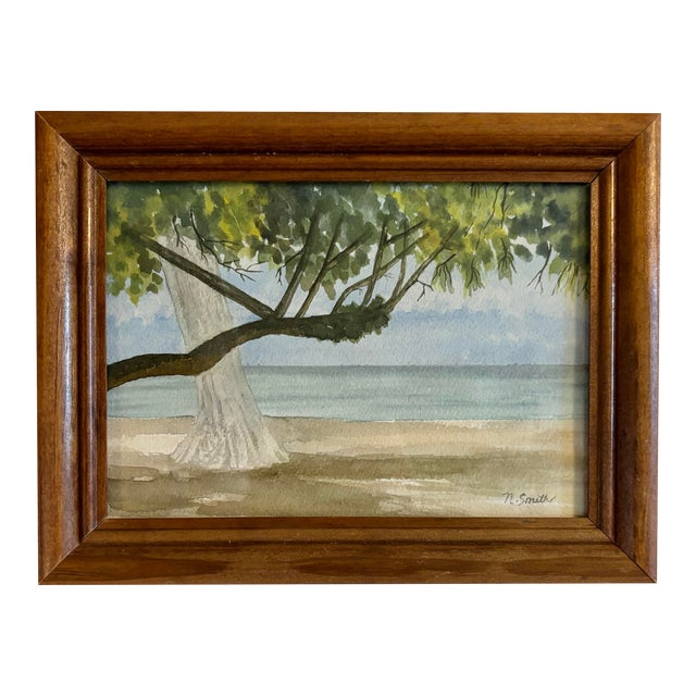 Original Watercolor Painting - Cool Caribbean, Framed For Sale