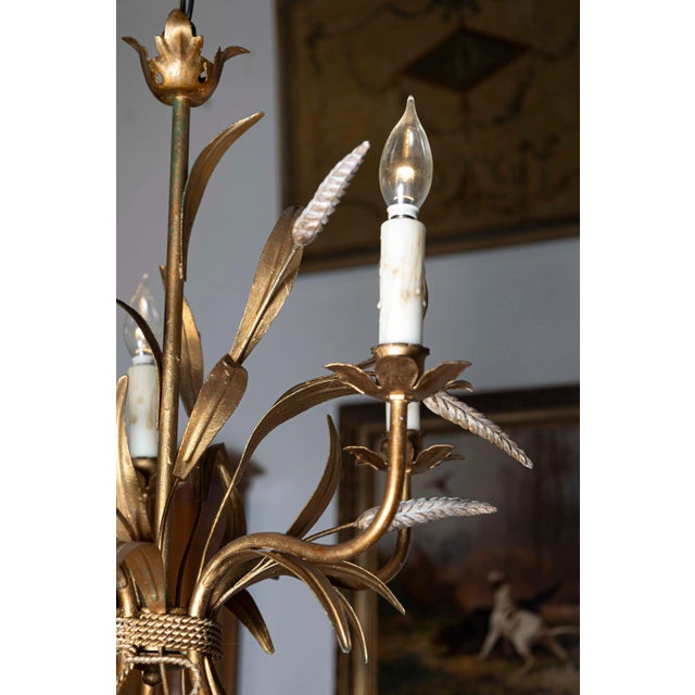 Gold Mid 20th Century French Chandelier - Inspired By Coco Chanel For Sale - Image 8 of 8