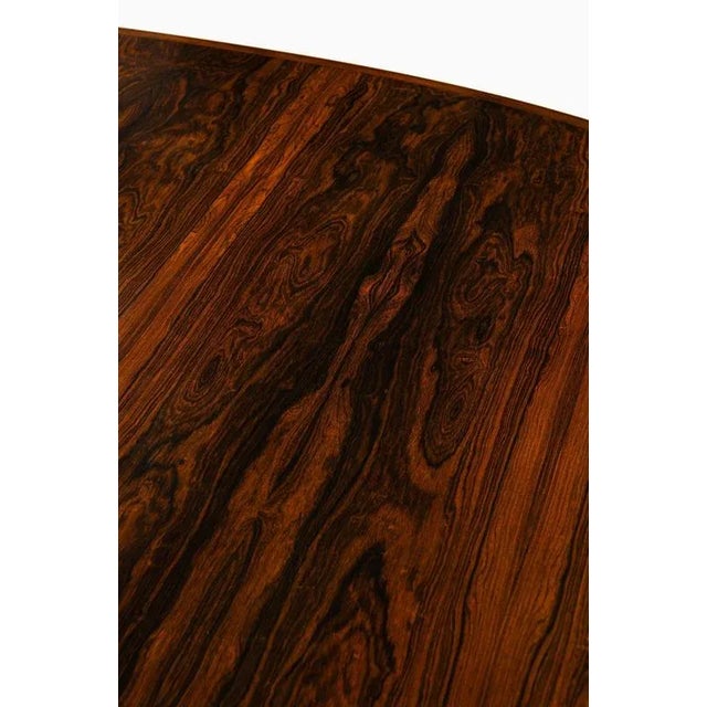 Wood Dining Table in Rosewood and Leather attributed to Arne Vodder, 1950s For Sale - Image 7 of 12