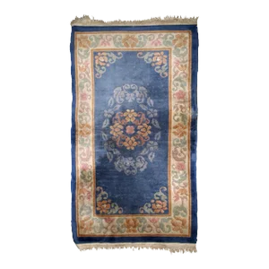 1960s Handmade Vintage Art Deco Chinese Rug 2.10' X 5.6'