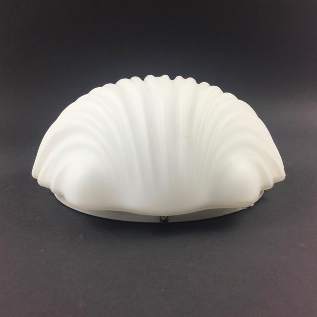 1970s Large Vintage Opaline Glass Shell Wall Sconces from Limburg, Germany, 1970s, Set of 3 For Sale - Image 5 of 11