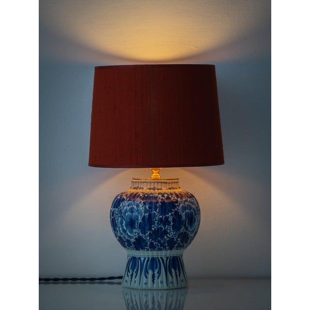 Blue and White Ceramic Table Lamp from Royal Delft, 1924 For Sale - Image 4 of 14