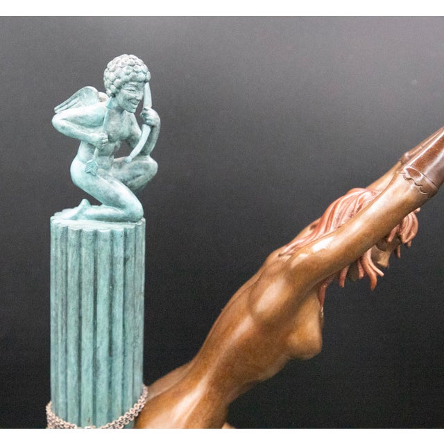 1980s 1980s Erté - Prisoner of Love - Signed & Numbered Art Deco Bronze Sculpture - 15" H For Sale - Image 5 of 10