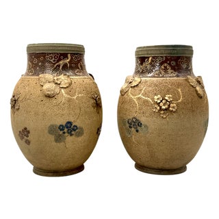 Vases by Ernest Chaplet for Havilland & Cie, 1880, Set of 2 For Sale