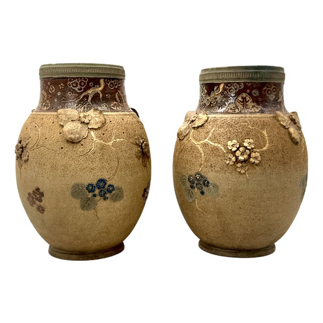Vases by Ernest Chaplet for Havilland & Cie, 1880, Set of 2 For Sale