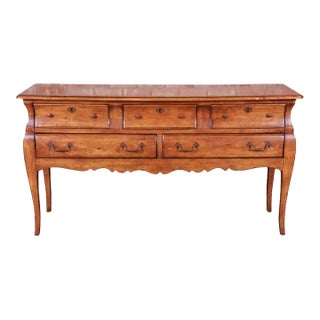 1990s Henredon French Country Fruitwood Sideboard Buffet or Credenza For Sale