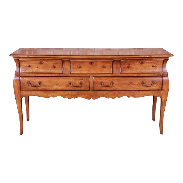 1990s Henredon French Country Fruitwood Sideboard Buffet or Credenza For Sale