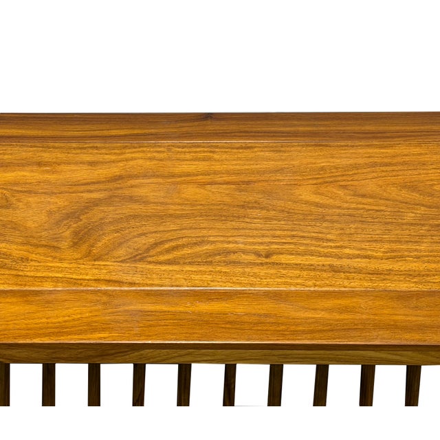 Solid Wood Light Brown Minimalistic Low Bench Coffee Table For Sale - Image 12 of 13
