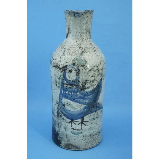 Blue 20th Century Ceramic Jug Vase by Atelier Le Mûrier of Gustave Reynaud, Vallauris France., 1950s For Sale - Image 8 of 18
